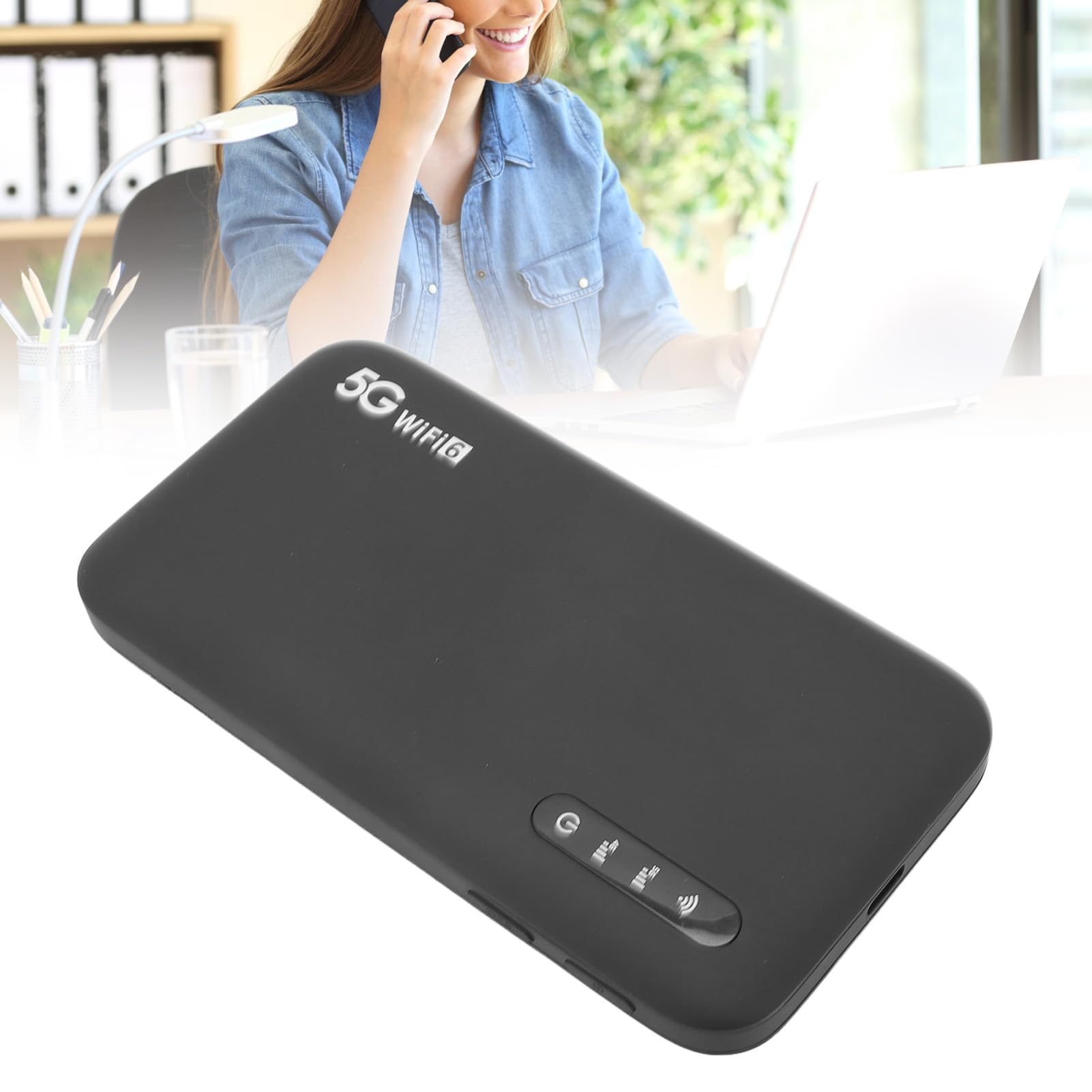 5G Mobile Hotspot, WiFi 6, 2,4 GHz, 5,8 GHz, Tragbarer Router mit SIM-Karten-Slot, 16 Anges Ch Lossene Geräte, IP67, 6100mAh für Reisen, Heim, Arbeit, Coffe Shop