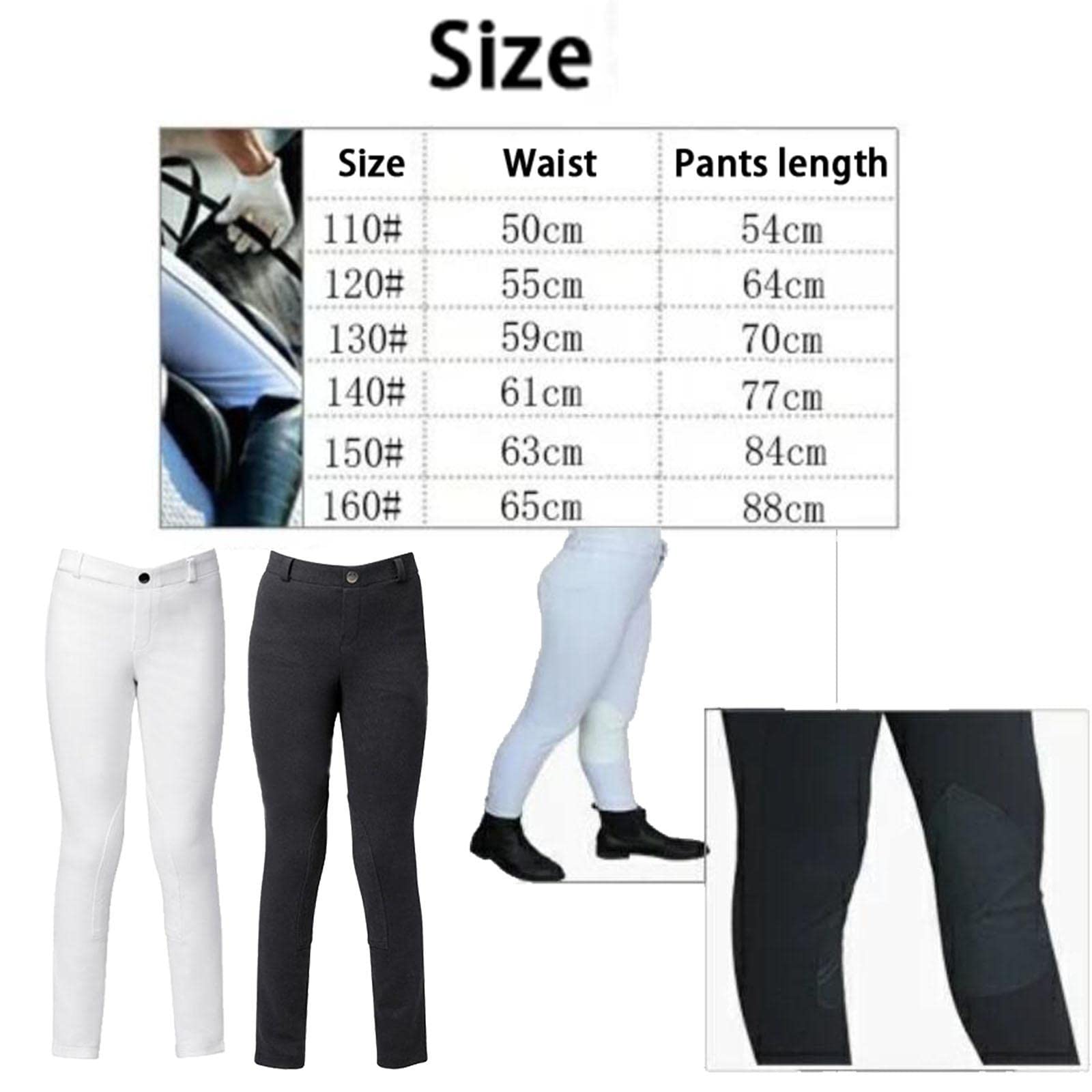 Pantalones de Equitación para Niños. Pantalones de Equitación Elásticos de Algodón para Niñas Pequeñas.