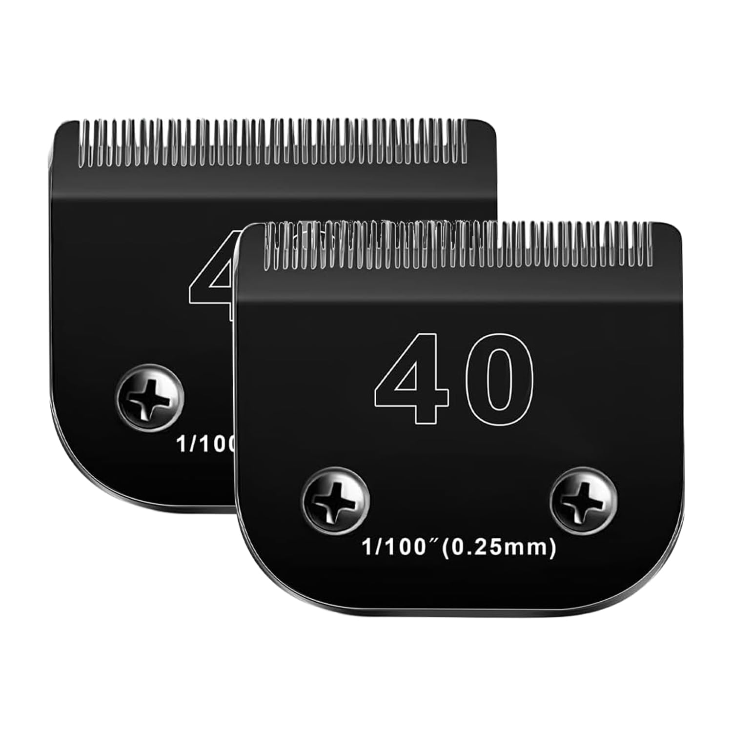 2PACK 40 Blades Dog Grooming Blades Compatible with Ainds/Oster A5/Wahl KM-10 Series Dog Clippers,Detachable Clipper Replacement Blade，Black