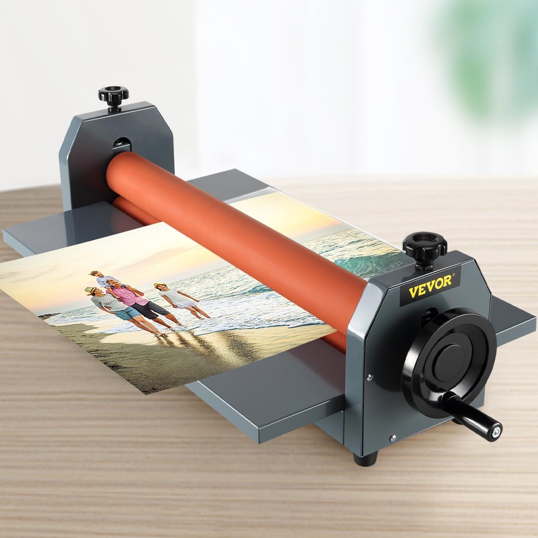 VEVOR Laminatrice manuale a freddo 650 mm, laminatrice a freddo, laminatore per foto in vinile, design regolabile, per proteggere carta, documenti e foto in ufficio