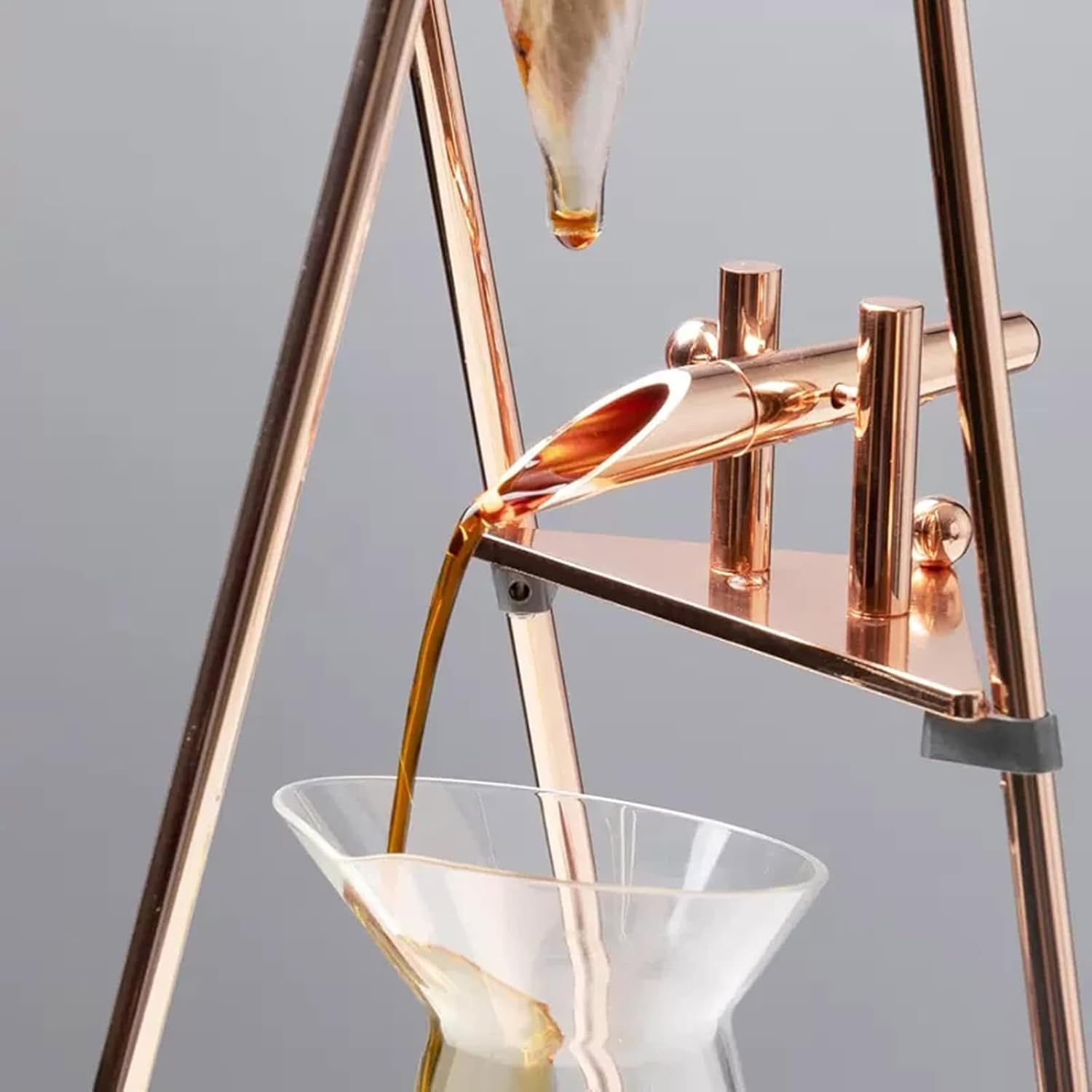 Iced Coffee Maker, 800ml Cold Brew Drip Tower, Glass Coffee Pot with Stainless Steel Stand, Adjustable Speed Dripper, Hand-Flushed Dripper Coffee, Makes 8-10 Cups Coffee