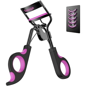 Kaasage Eyelash Curler with Pads Lash Curler with 5 Extra Silicone Replacement Pads Achieve Perfect Curls in 5