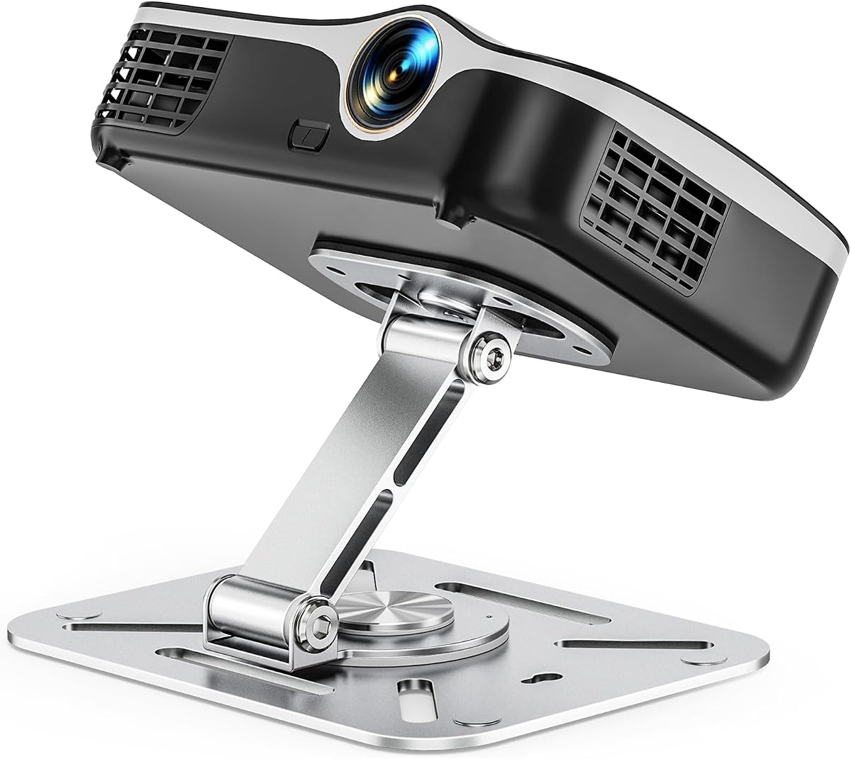 3-in-1 Projector Stand – Desk, Wall and Ceiling Mount with 1/4-Inch Thread, Foldable, Easy Setup, Height Adjustable and 360-degree Rotation Compatible with Most Projectors for Home, Office