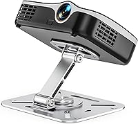 BAISHUN 3-in-1 Foldable Projector Stand: Desk, Wall & Ceiling Mount, 360° Rotation, Height Adjustable, 1/4" Thread for Projectors & Cameras