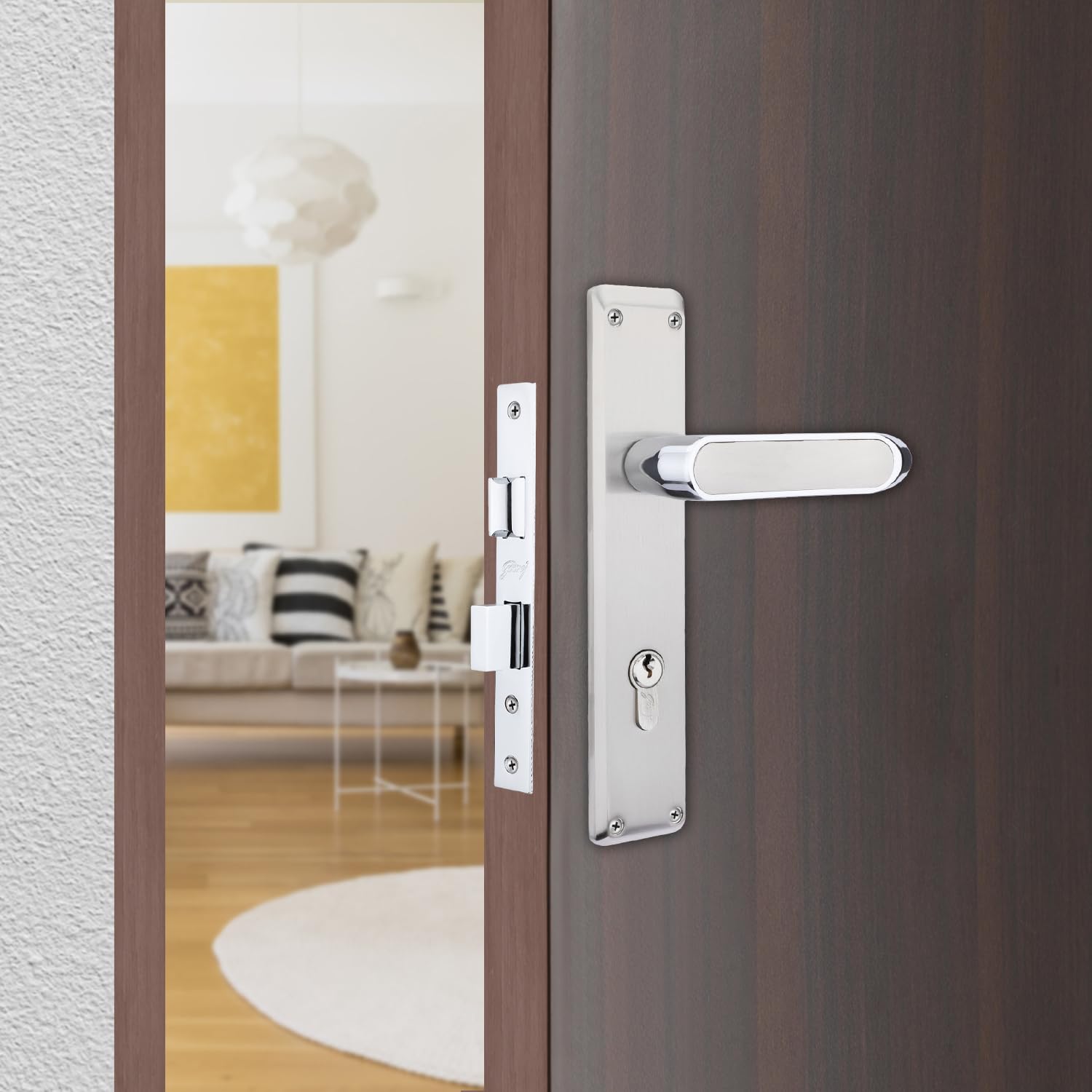 Godrej Mortise Lock|Handle Lock Set for Main & Internal Doors of Home & Office|NEH 21|Antique Brass Finish|10 Inch Lock Body | 60mm Cylinder, Outside Key & Inside Knob Operation|3 Keys|1Year Warranty — Amazon image 8