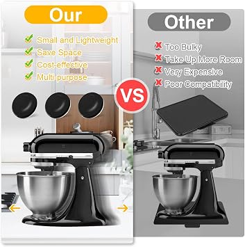 Appliance Sliders, 16PCS Air Fryer Accessories Easy Movers for Small Kitchen Appliances, Air Fryers, Bread Machine,Coffee Makers,Blenders,Grills,Mixers,Microwave (Black)