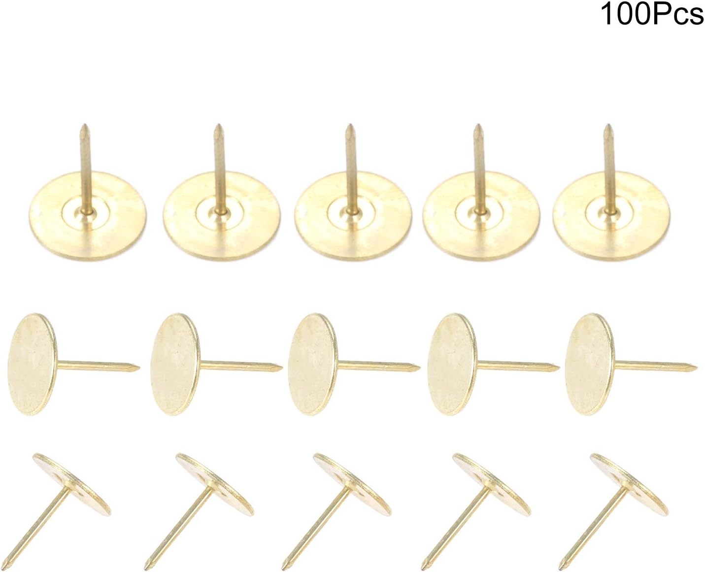 Screw pins for upholstery，10-100pcs Black Upholstery Nails Round Head Metal Pushpins Vintage Tacks Sofa Decor 5/7/9/11/19x17mm (Color : 5x17mm 20pcs) (Color : 7x17mm 20pcs) ( Color : Antique Bronze )
