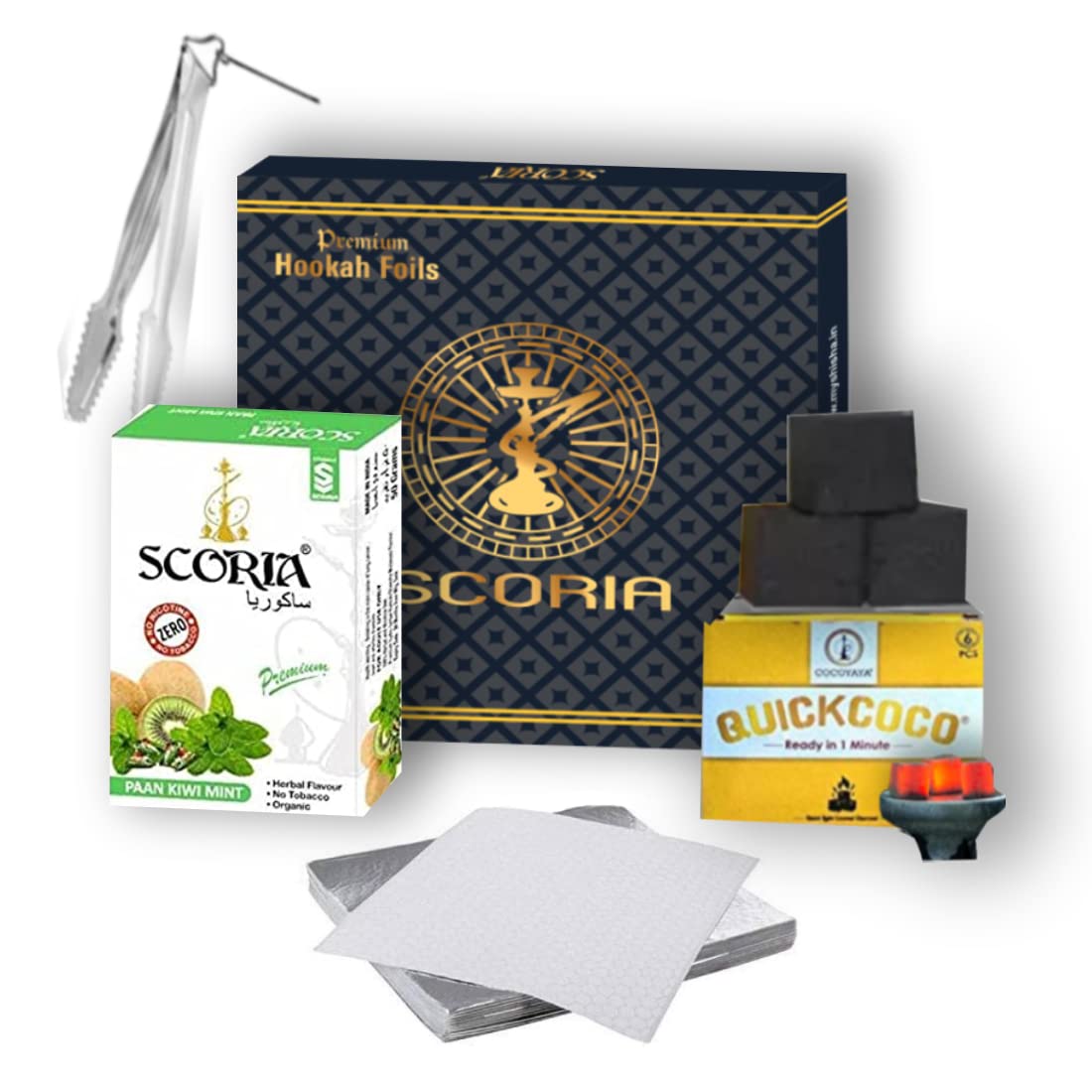 SCORIA (100 Nicotine and Tobacco Free) Hookah Accessories Tong, paan