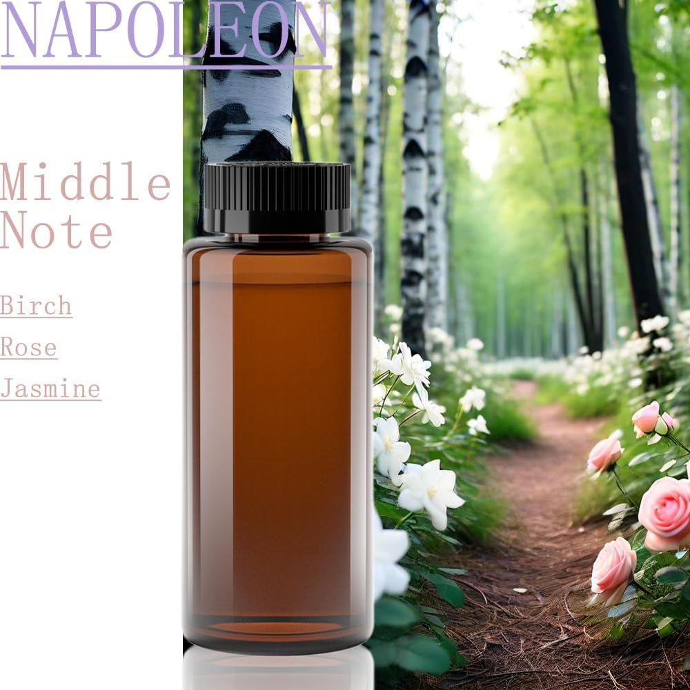 Napoleon scent middle notes including birch, rose, and jasmine