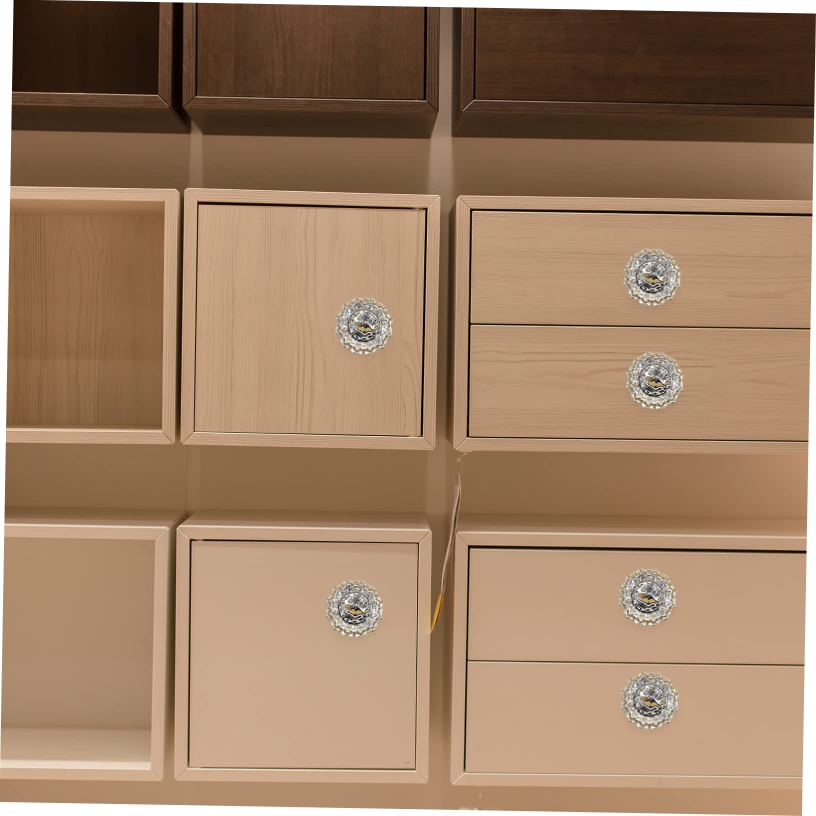 WOONEKY 4 Pomelli Per Cassetti A Forma Di Fiore in Cristallo Con Design A Forma Di Fiore Per Mobili Cassettiere Facili Da Installare Per La Casa