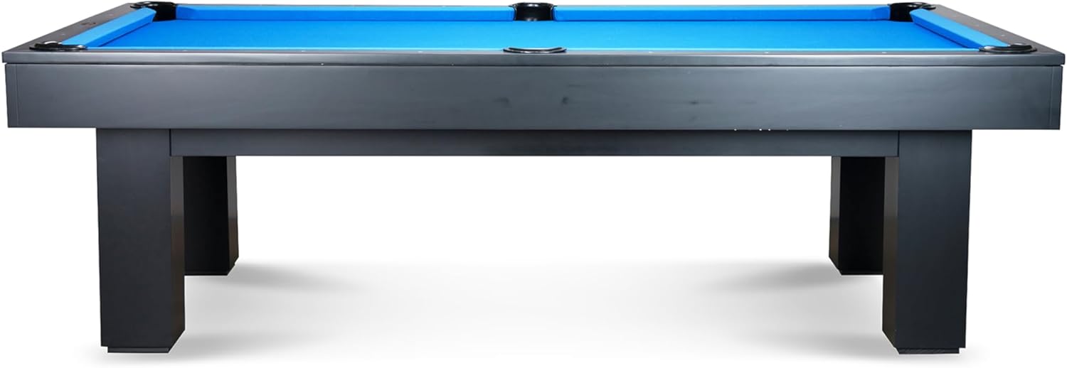 Regal Slate Billiard Pool Table with Professional 1" Thick 3 pcs Slate (Sleek Ebony, 7FT and 8FT)