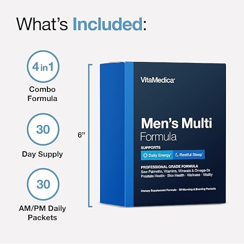 Miniatura 5 de VitaMedica Multivitamínico para hombre con apoyo para la salud de la próstata  Vitaminas, minerales, omega3s y palma enana americana  Caja de 30