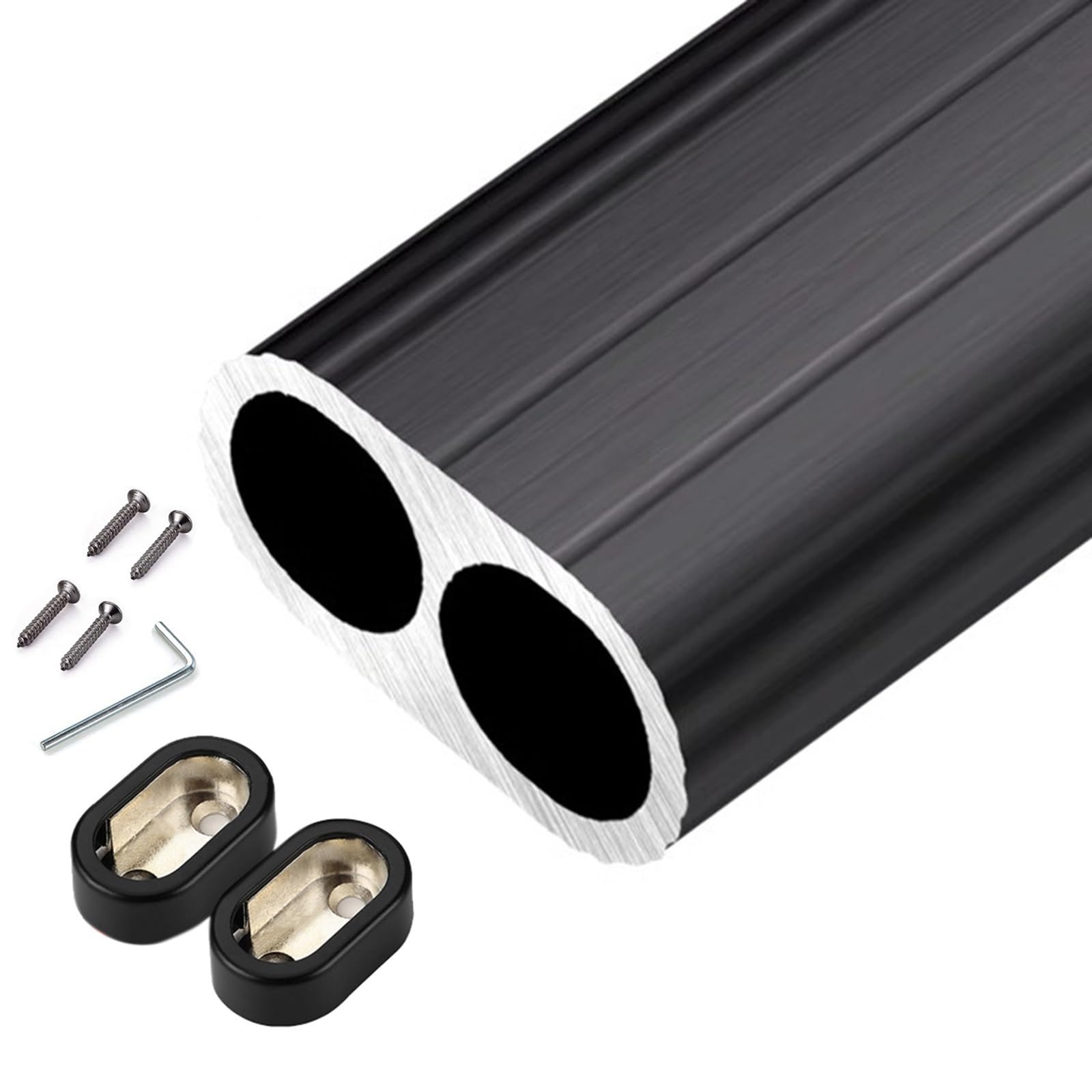 Tige de placard ovale en métal robuste 80-130 cm LWX