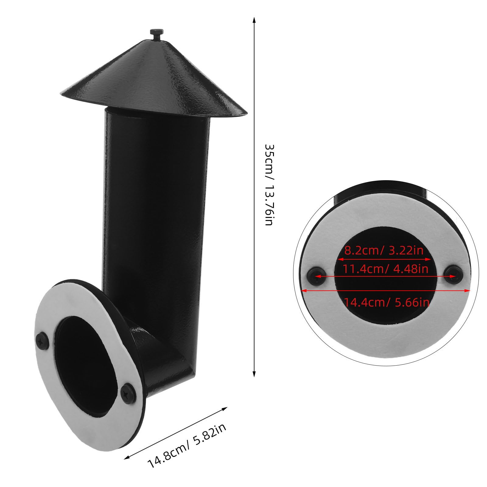 SHINEOFI Sistema di Scarico in Acciaio al Carbonio per Pellet Barbecue con Guarnizione e Viti, Stufa Fumante Robusto e Facile da Installare per Barbecue da Esterno e Patio
