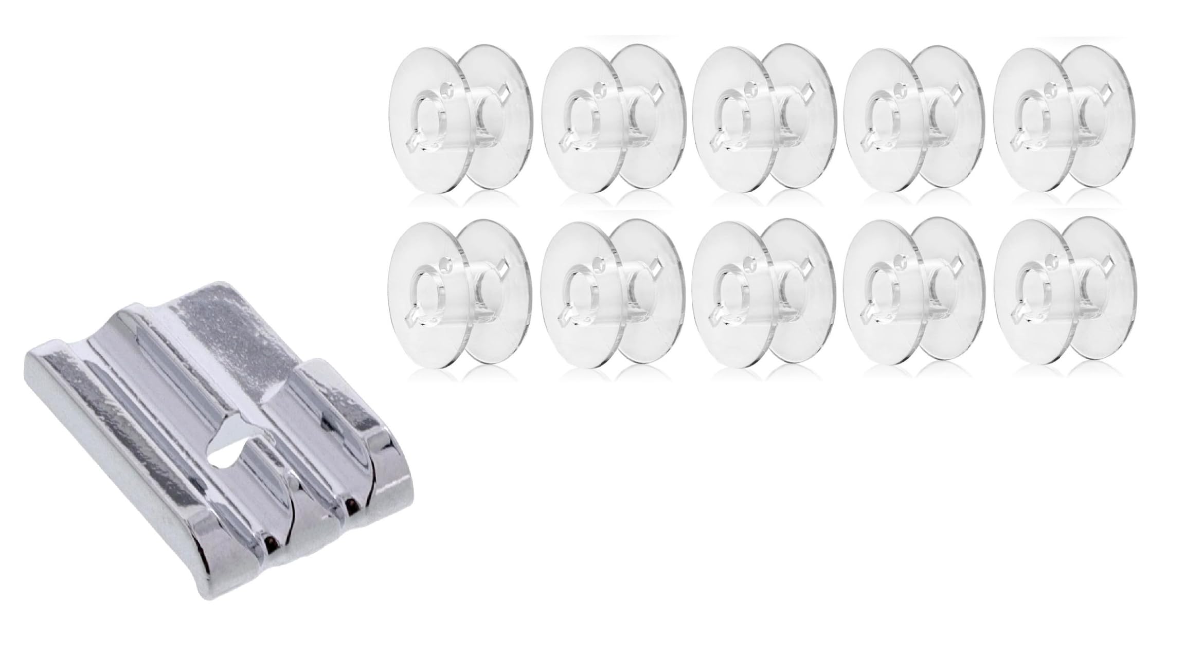 Zenith 1pc Twin Needle & 5 Groove Pressure Foot for All Domestic Automatic Sewing Machine Like Usha janome Singer, Embroidery Machines. White Steel (5 Groove + 1 Twin Needle) — Amazon image 13