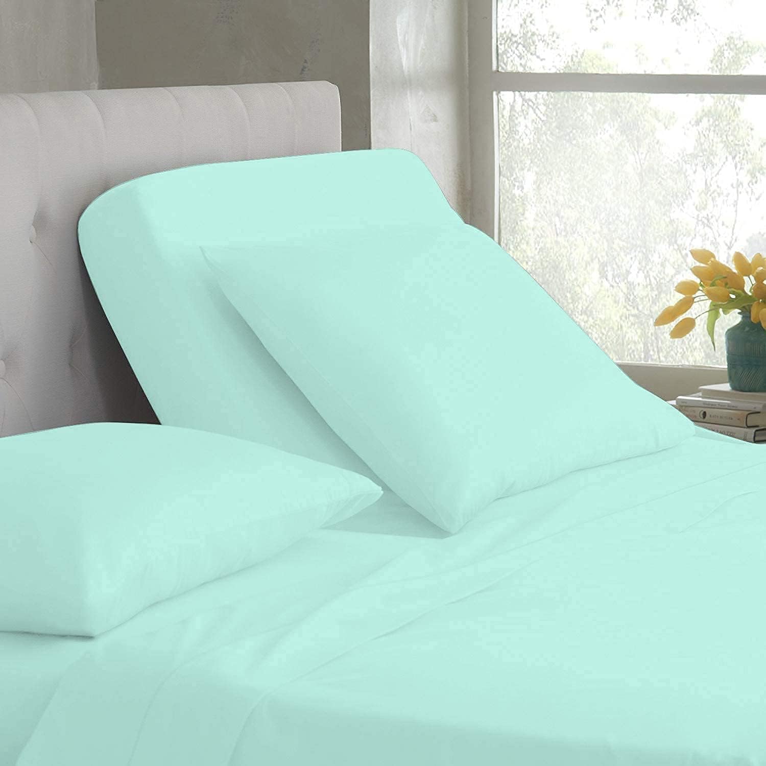 Top Split Cal-King Fitted Sheet for Adjustable Bed - Sleep Number Flex Sheets - 1PC Half Split Fitted Sheet - 800TC 100% Egyptian Cotton Split Half Sheets - Split Down 39 inches from The Top, White