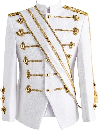 Mens Sequin Blazer Prince Charming Costume Adult Jacket Royal Attire For Nightclub Party
