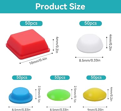 Bump Dots for Visually Impaired 250 Pcs Combo Pack(Yellow&Red&Blue&White&Green) - Low Vision Aids Braille Stickers for Keyboards, Remotes, Raised Tactile Dots for Elderly, Blind