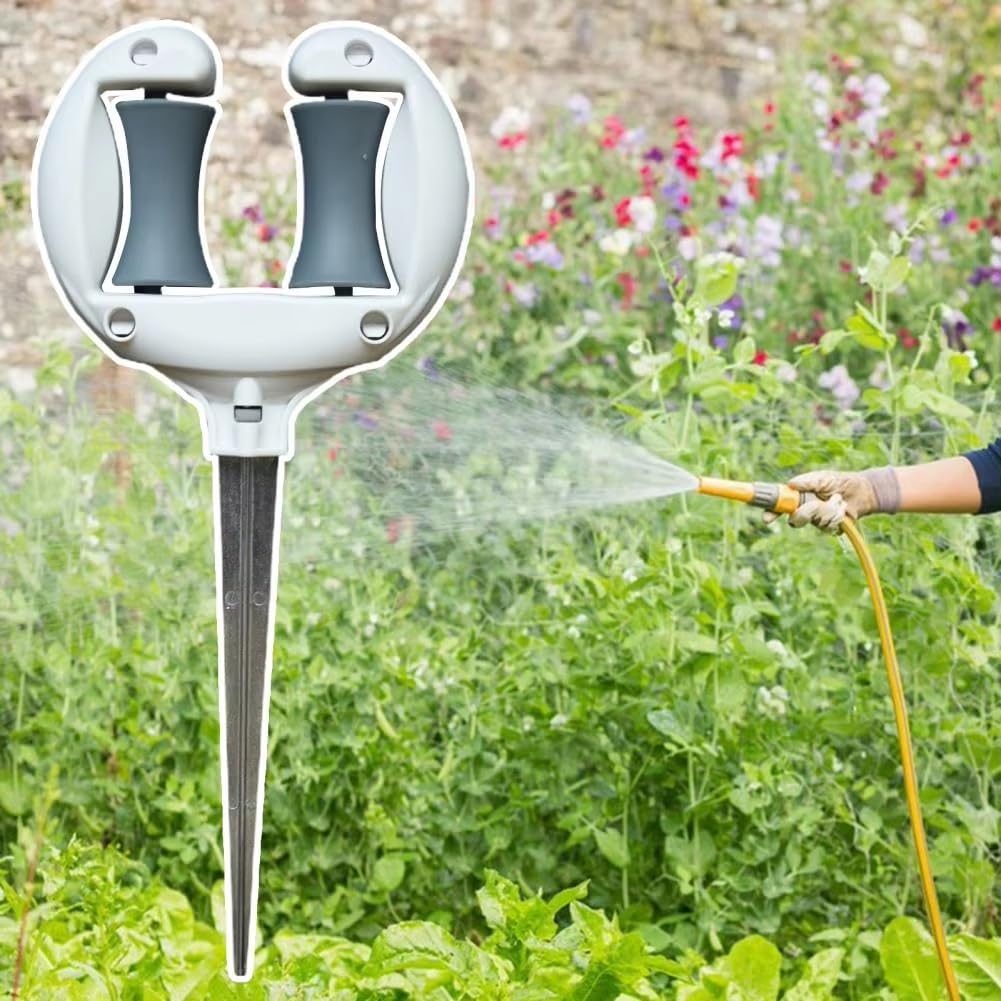 Guida for tubo da giardino in ferro Chiodo Posizionamento del dell'acqua Tenendo il rullo Testa appuntita Accessori for l'irrigazione antiscivolo per cortile, bordi sentieri(White6pc)