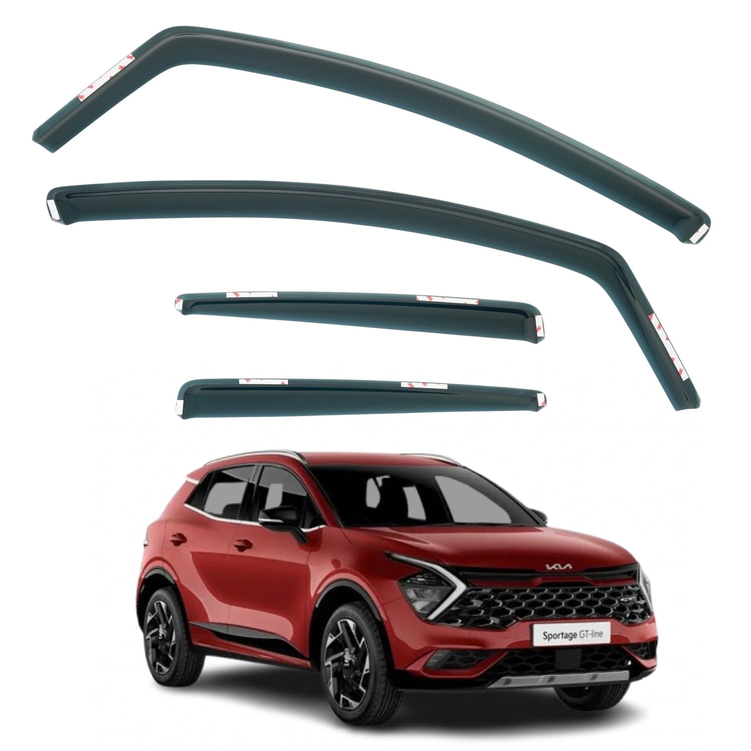 Set Of 4 Wind Deflectors Compatible with KIA SPORTAGE 5-door SUV 2022 2023 2024 2025 2026 Models.