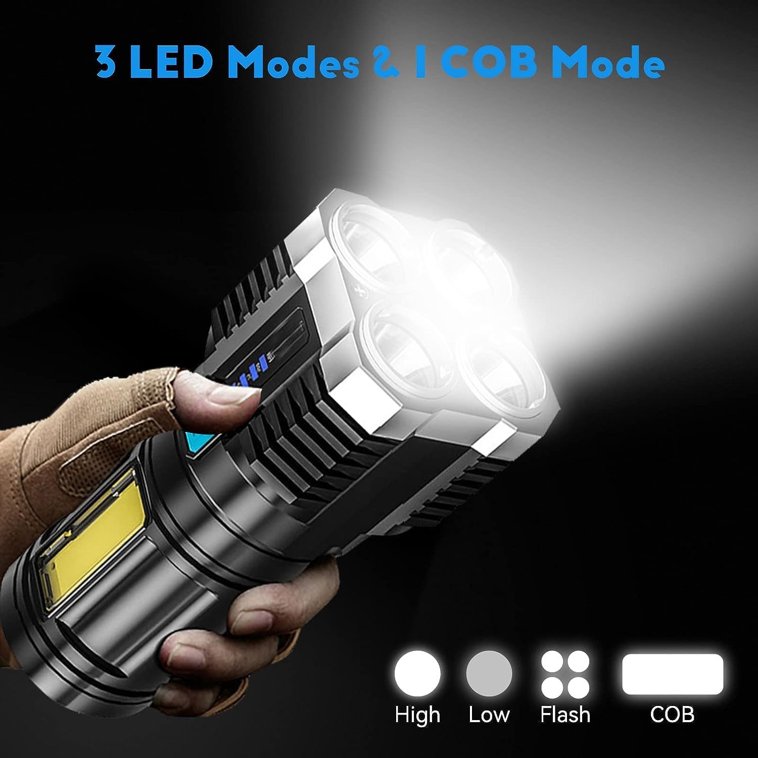 Sellzie 4-core Super Bright Flashlight LED Torch | Strong Light
