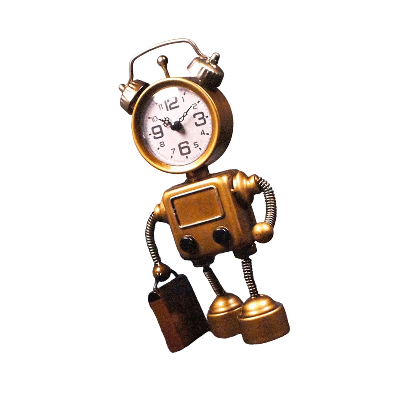Tsophreniq Metal Decorative Clock Table Robot Clock Silents Metal Desktop Clocks Silents None Ticking Clocks for Home Decors Desk Table Robot