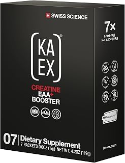 KA EX Creatine EAA+ Booster, 3-in-1 Performance Drink 7 Pack | Creapure® Creatine, 3.5 g EAAs, L-Citrulline, Caffeine, Electrolytes, Magnesium, vegan, sugar-free, lactose-free, gluten-free