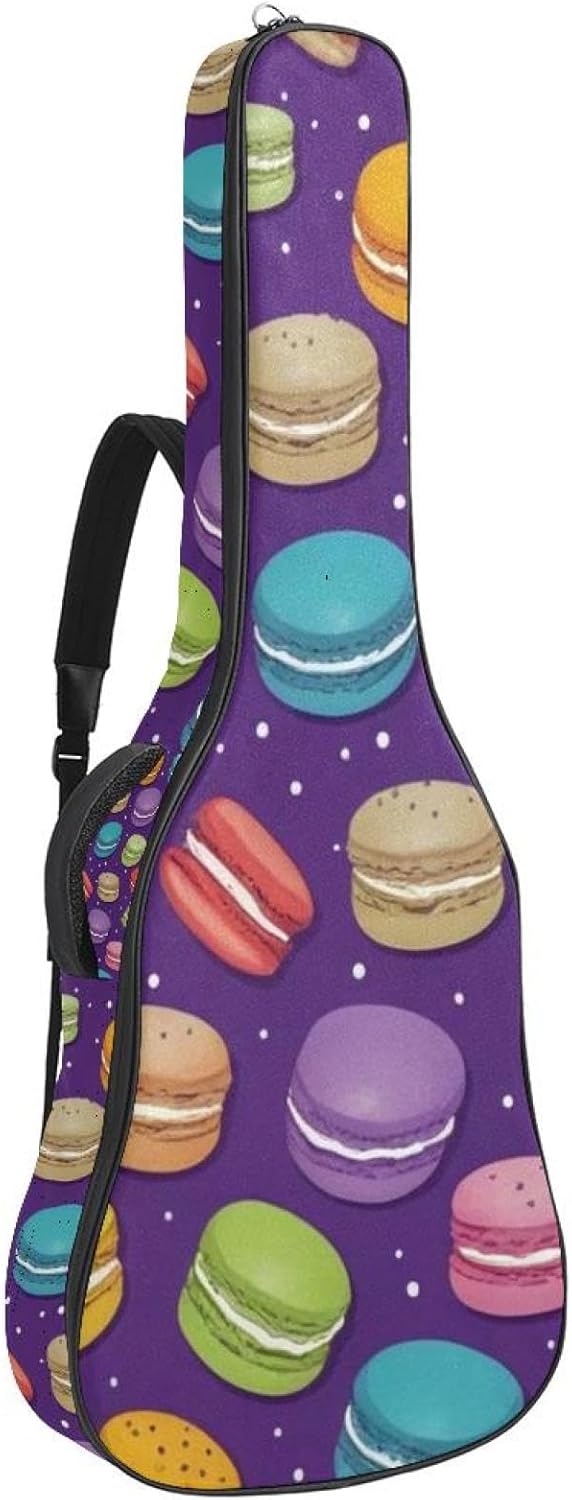 Colorful Desserts Guitar Bag 40 41 42 In 2 Pockets Guitar Case Waterproof Guitar Case Resistent Oxford Cloth 0.4 In Extra Thick Sponge Padded for Acoustic Guitar