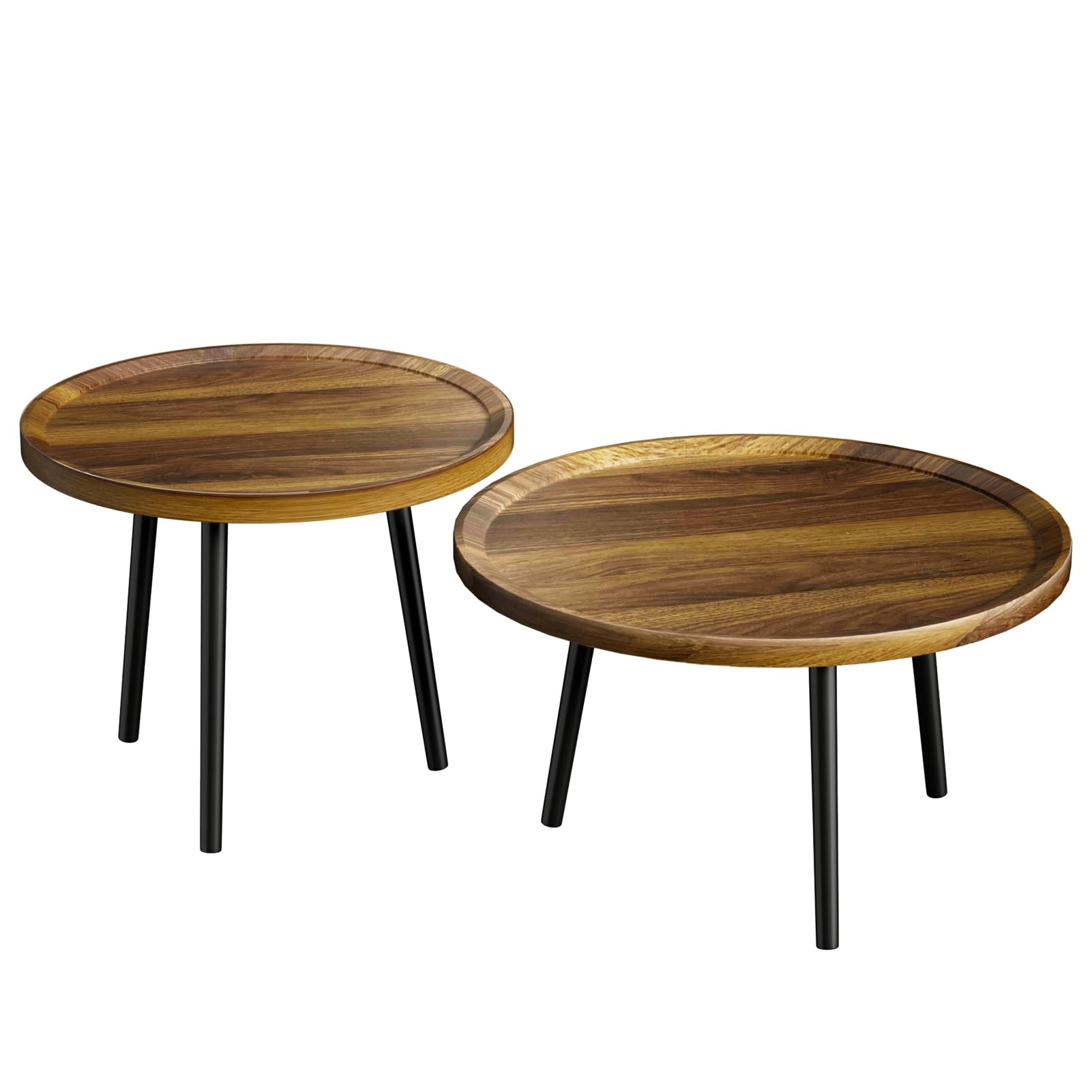 cdar Coffee Table Set Tea Table Combo Round Sofa Table Stacking Side End Tables Set Easy Assembly Nesting