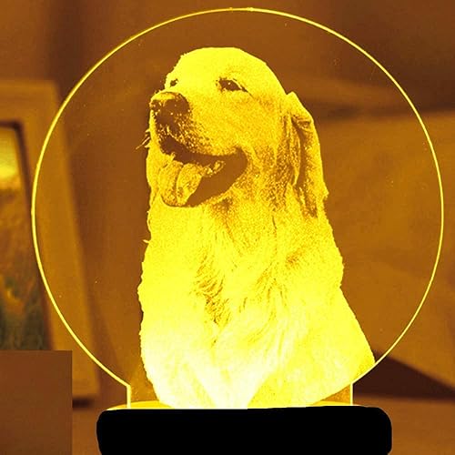 Lámpara de luz nocturna 3D para perro, ilusión LED, 7 colores cambiantes, interruptor táctil, lámpara de mesa, decoración de escritorio, regalo de