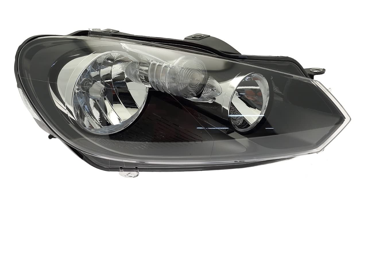 Faro Fanale Proiettore Anteriore DX Destro Per Golf 6 MK6 VI da 2008 a 2011 Alogeno H7 H15 Regolazione Elettrica Completo di Motore Gruppo Ottico Luce Diurna Fanalino