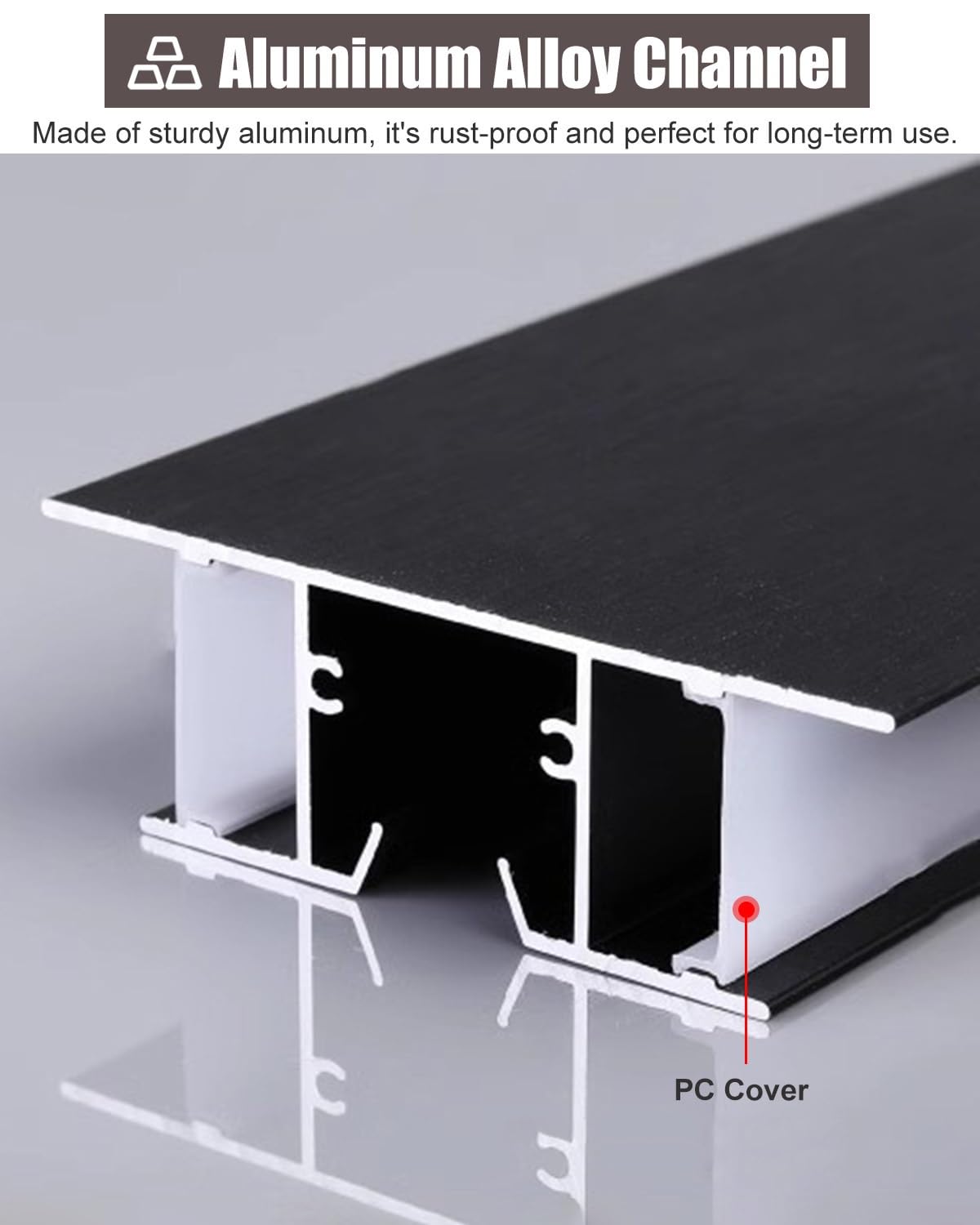 Dimensioni delle modanature per soffitti, Canale di Illuminazione con Modanatura a Corona a LED for pareti a soffitto di Lunghezze Multiple(3.6m (11.8ft))