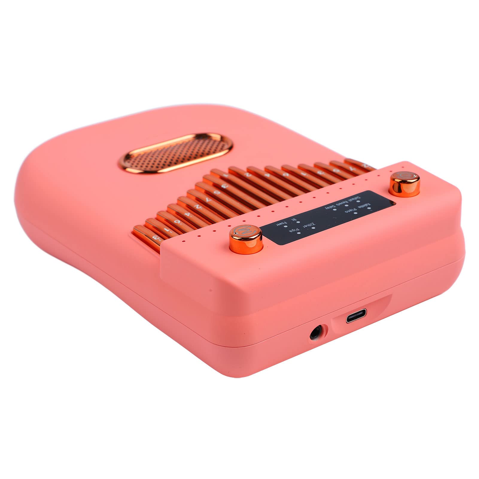 Piano de pulgar inteligente portátil de 17 teclas, kalimba electrónica con partituras para niños y adultos principiantes, modos: kalimba, piano, guitarra, edición de batería (rosa)