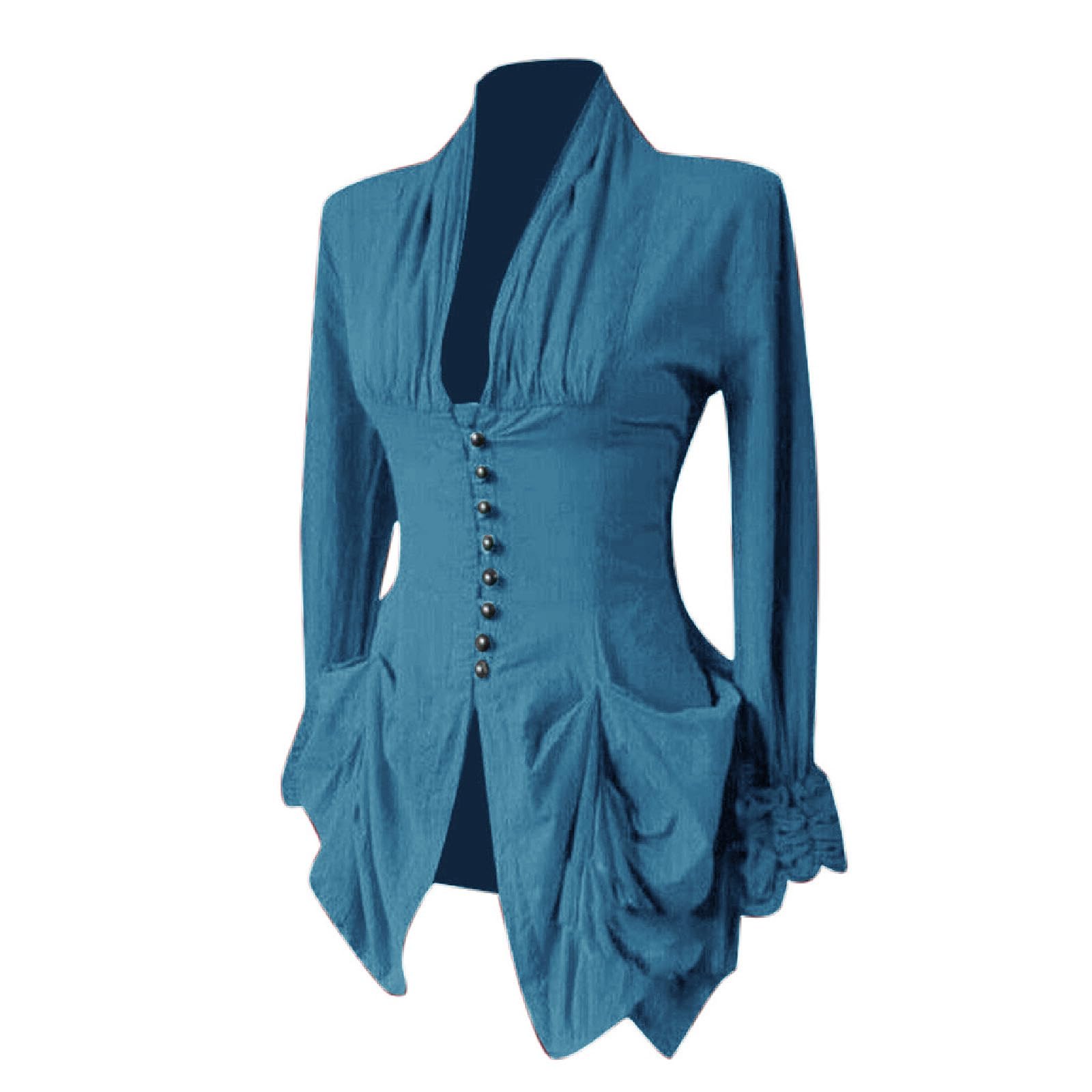 Halloween Tops for Women UK Clearance,Ladies Vintage Tailcoat Jacket,Medieval Costumes,Gothic Steampunk Tuxedo Victorian Frock Coat,Irregular Retro Punk Cosplay Outfits Party Outwear Coat