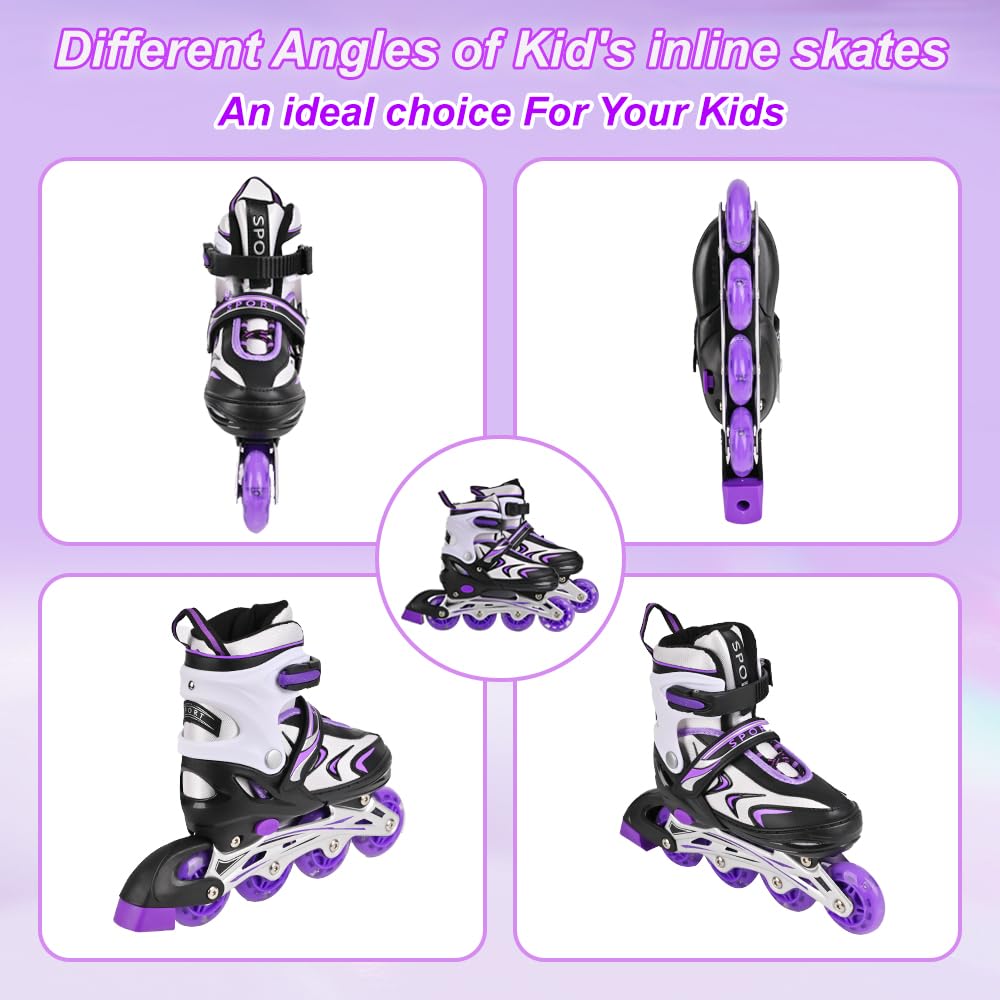 Einstellbare Kinder Inline-Skates für Jungen Mädchen Kind, Kinder Roller Inline-Skates für Mädchen Jungen Jugend kleine Kinder Indoor Outdoor Spielen