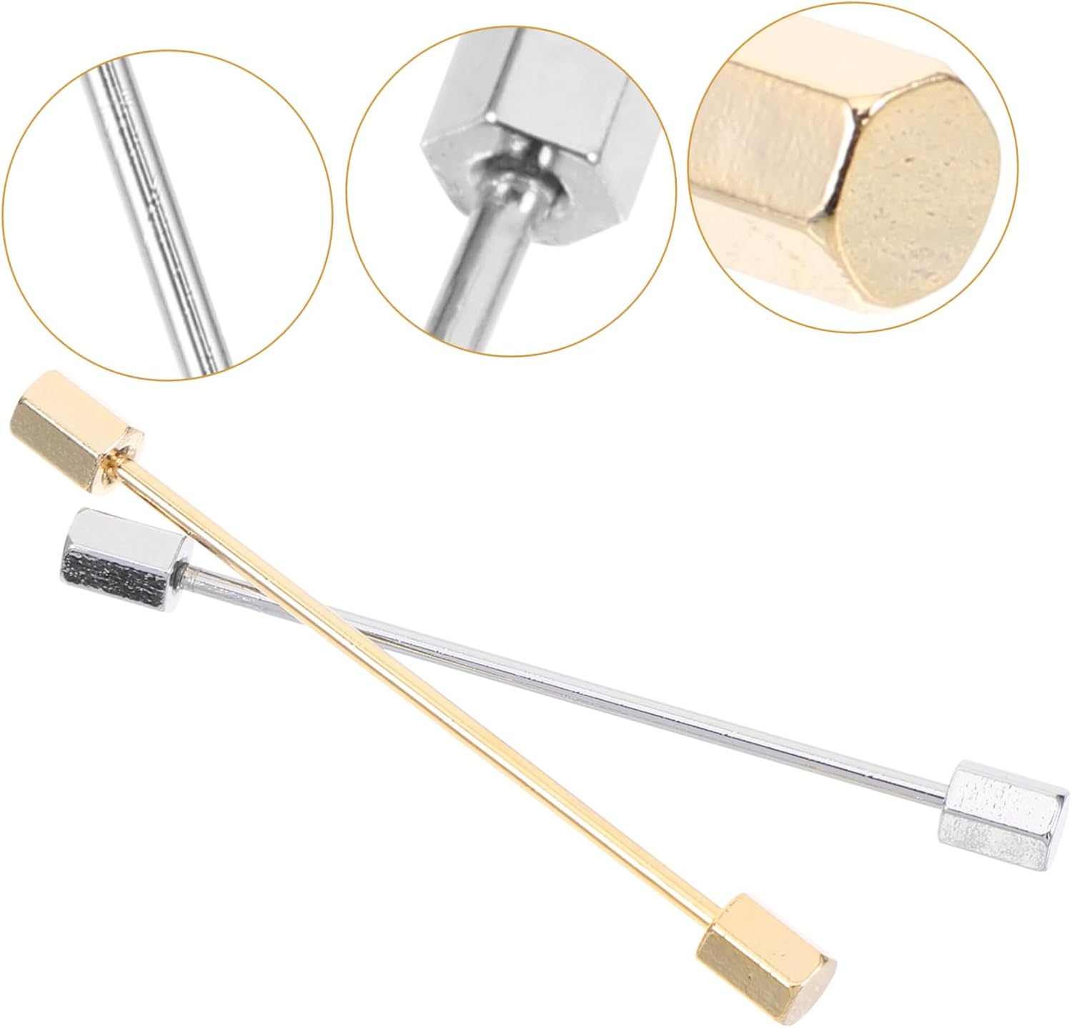 2pcs Men's Metal Collar Pins and Necktie Clips Set Stylish Suit Accessories for Formal Events Lightweight and Durable Shirt Stays for Enhanced Elegance