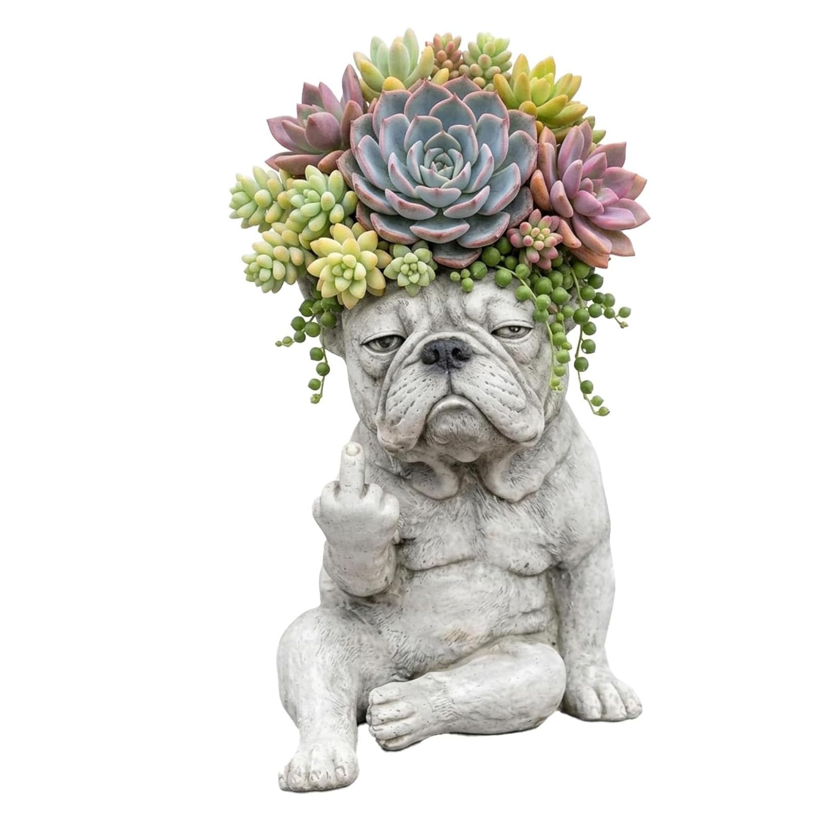 Funny French Bulldog Planter Pot Animal Flower Holder，A