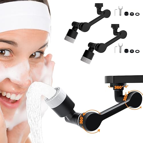 2 unidades, extensor de grifo giratorio de 1080, aireador de agua universal para fregadero, extensión de filtro de salpicaduras de 2 modos, grifo de