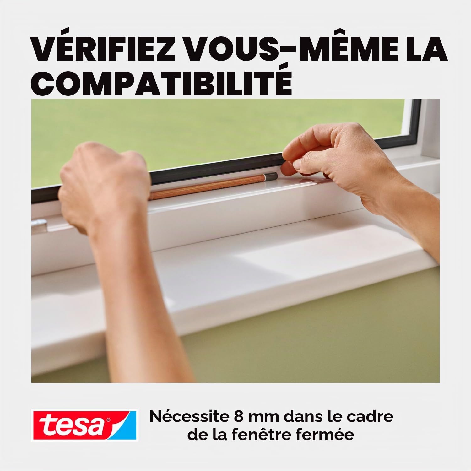 tesa Insect Stop Moustiquaire à Clipser - 1,0 x 1,2 m - Anthracite