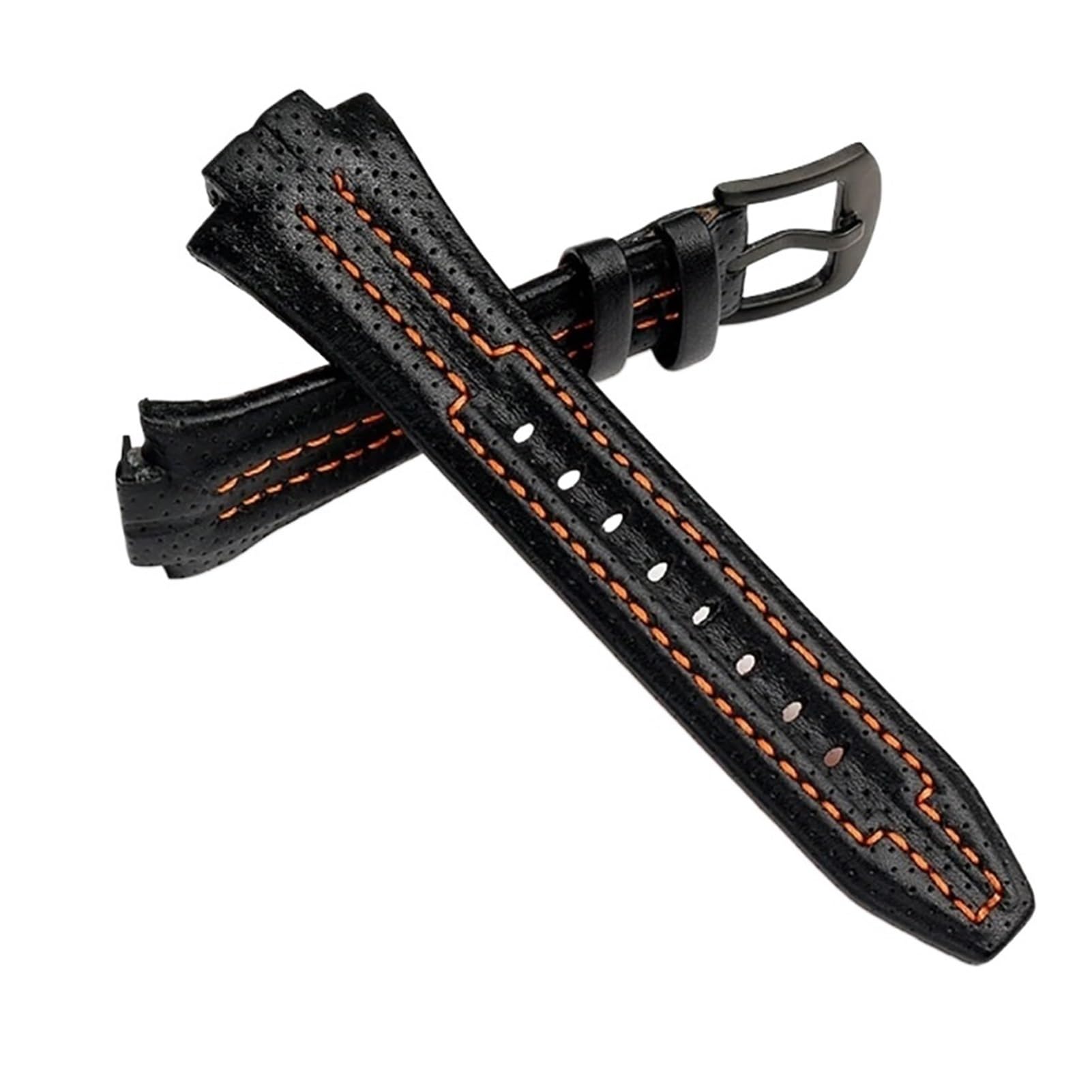 Bracelet en cuir de vachette compatible avec les montres Seiko SNL017 029P2/021P1 SNA595 7L22-0AE0 Sportura Series, 27 x 15 mm