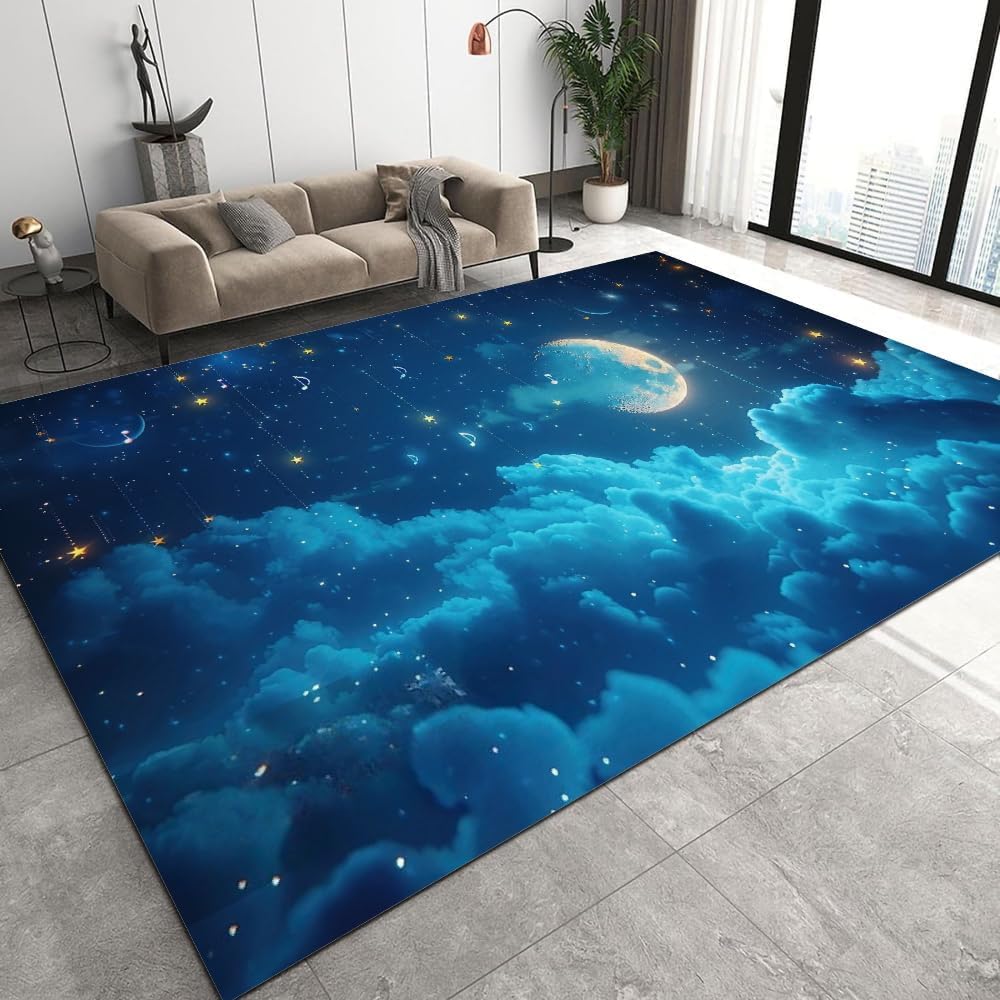 Tapis 3D galaxie antidérapant et facile à nettoyer pour chambre