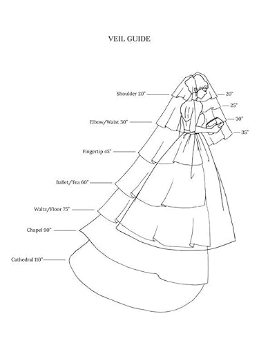 Miniatura 6 de Unicra Velo de novia de novia de 118 pulgadas de longitud de la catedral de novia de tul accesorios de pelo con peine y lindo borde de velo de novia