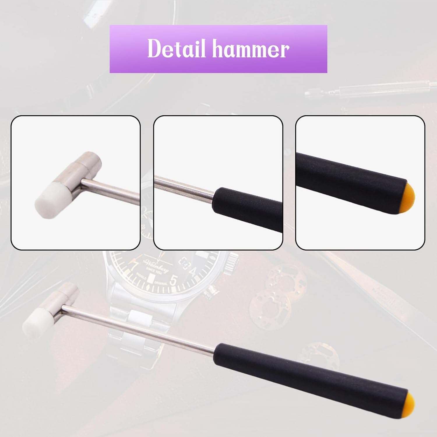 YXQ 7-Inch Mini Hammer,Multifunctional Watch Hand Tools for Watchmaker/Jeweler,Pack of 5