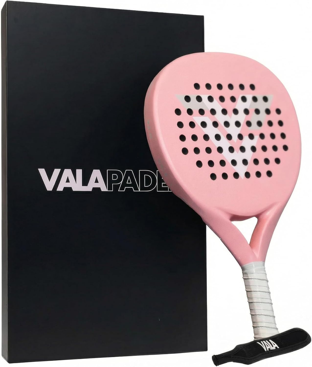 VALA One Padel Racket–Lightweight Paddle Carbon Fiber, Shock-Absorbing Design, Round Shape, Extra Grip Texture for Spin & Control, Pala for Men - Women, Ideal for Beginner-Intermediate Player