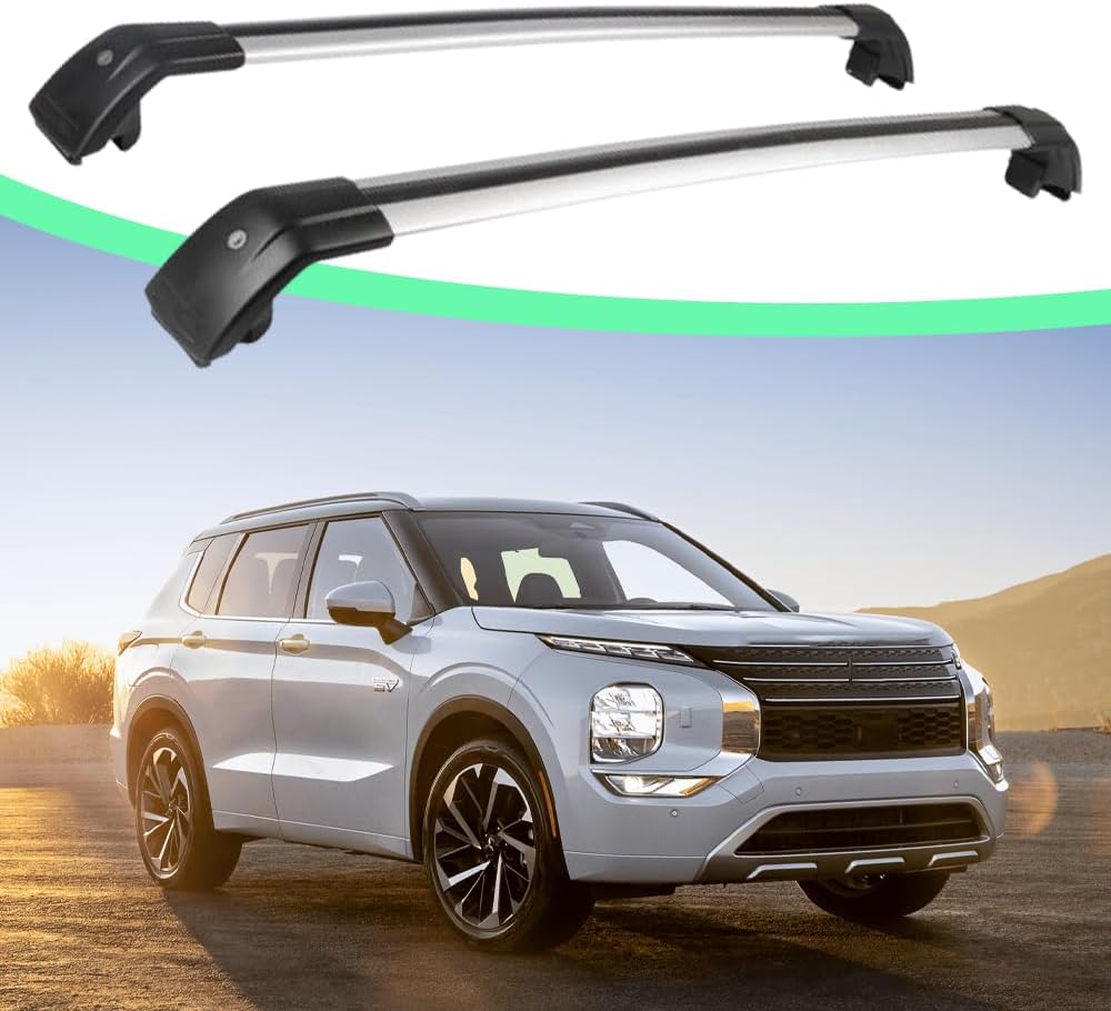 Roof Rack Crossbars Fit for Mitsubishi Outlander 2022 2023 2024 2025 2026 Cross Bar Luggage Cargo Carrier, Aluminum Silver and Black