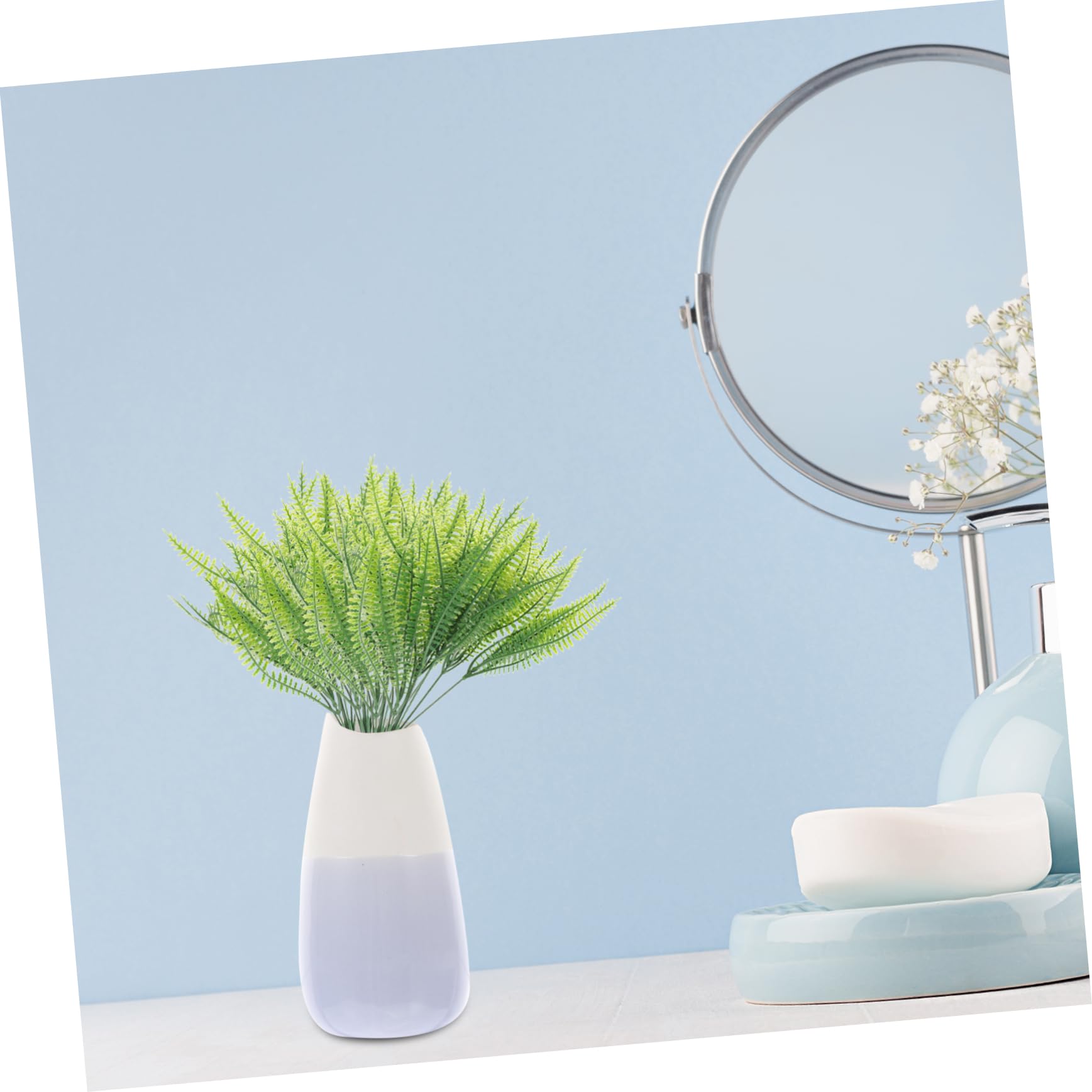 Alipis 2 Sätze Simulierte Persische Blätter Künstliche Pflanzen Im Freien Gefälscht Girlanden Glyzinien Künstliche Blumen Dekorationen Hochzeit Grün Kunstpflanze Plastik Green 4 Stück * 2