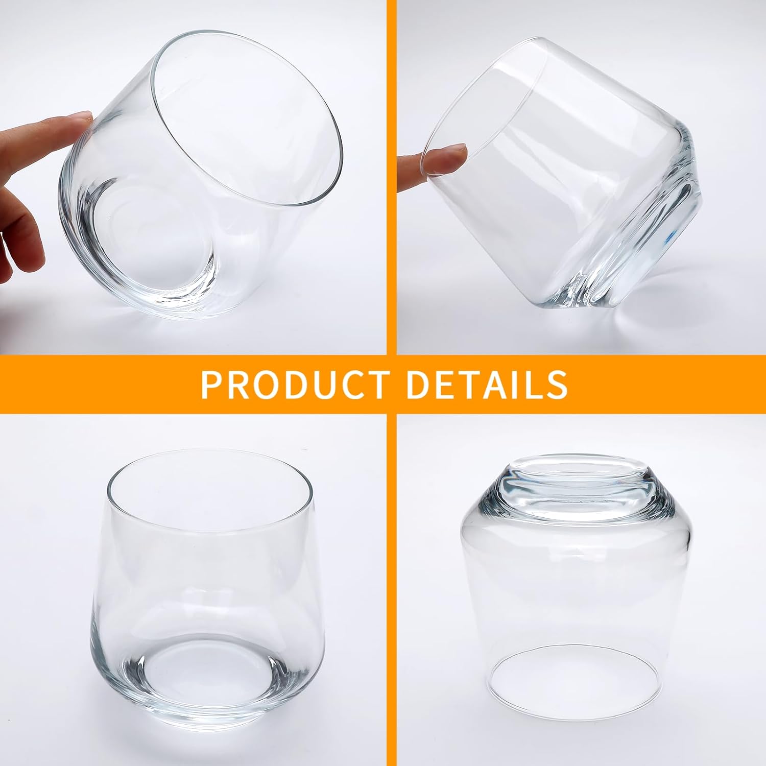 Wine Glasses Set of 12, 13 oz Heavy Base Glasses Drinking Glasses for Scotch, Cocktail, Whiskey and Juice, Dishwasher Safe Glassware, Gifts for Friend,Ideal Glassware for Special Moments