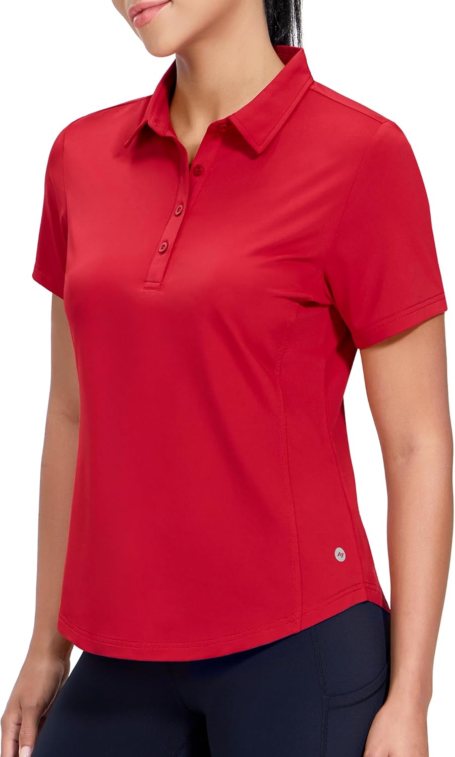 MIER Womens Golf Polo Shirts Short Sleeve Quick Dry Sun Protection Active UV Shirts Collared Tennis Tops, 4 Buttons - Image 2