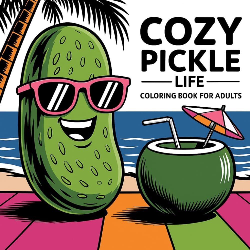 Cozy Pickle Life Coloring Book For Adults: 76 Coloring Pages
