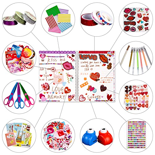 Sicohome SB-12 Scrapbooking Supplies Kit,Valentine'S Day Scrapbooking Kit,Love Heart Sticker For Kids Adults,Love Craft Kit thumb #2